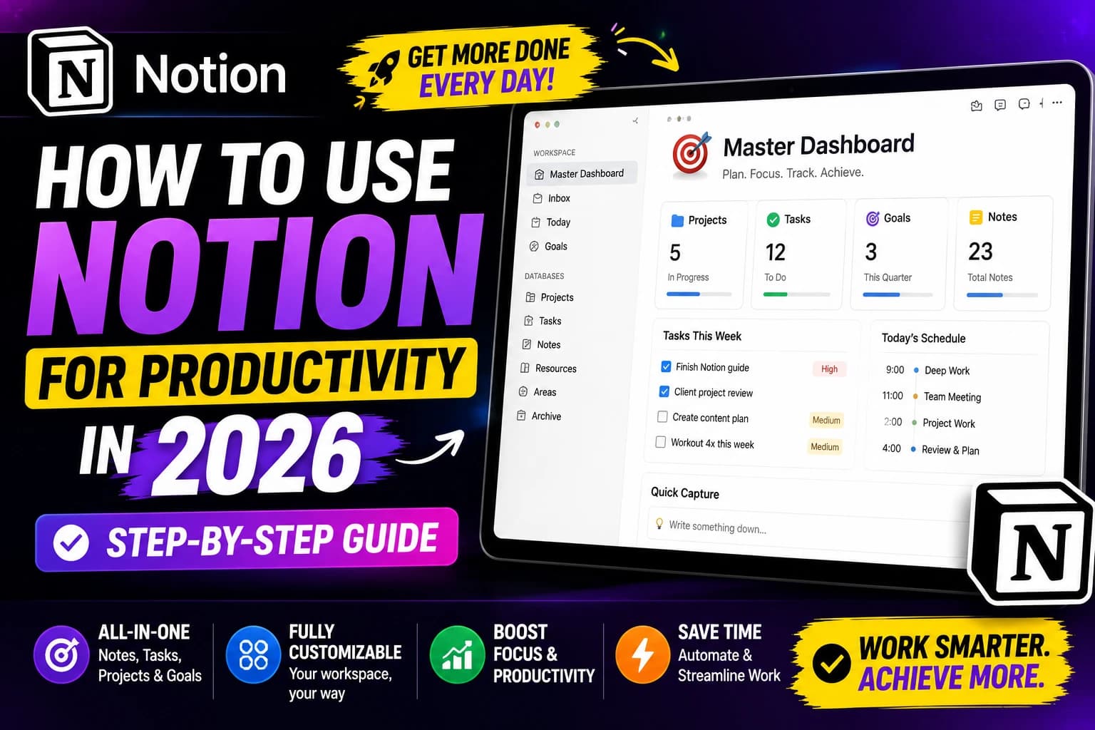 How to Use Notion for Productivity in 2026 (Step-by-Step Guide)